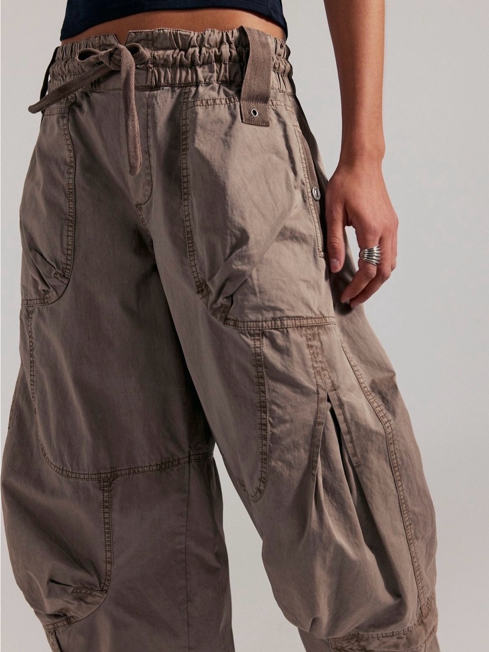 Free People dusted cocoa cargo pants